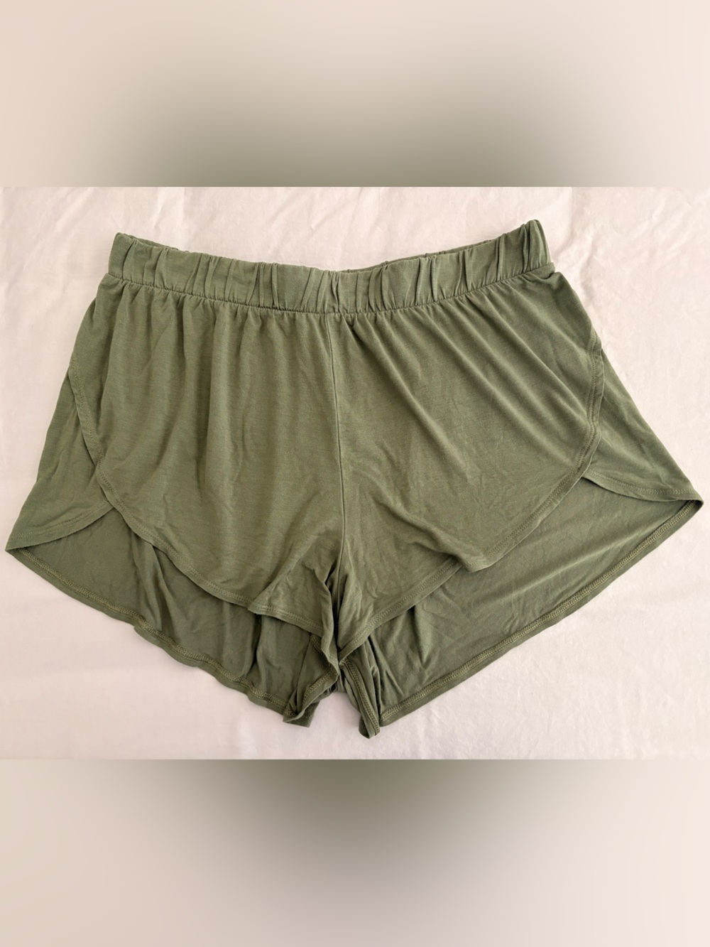 Old Navy Sunday Sleep Olive Green Elastic-Waist Shorts